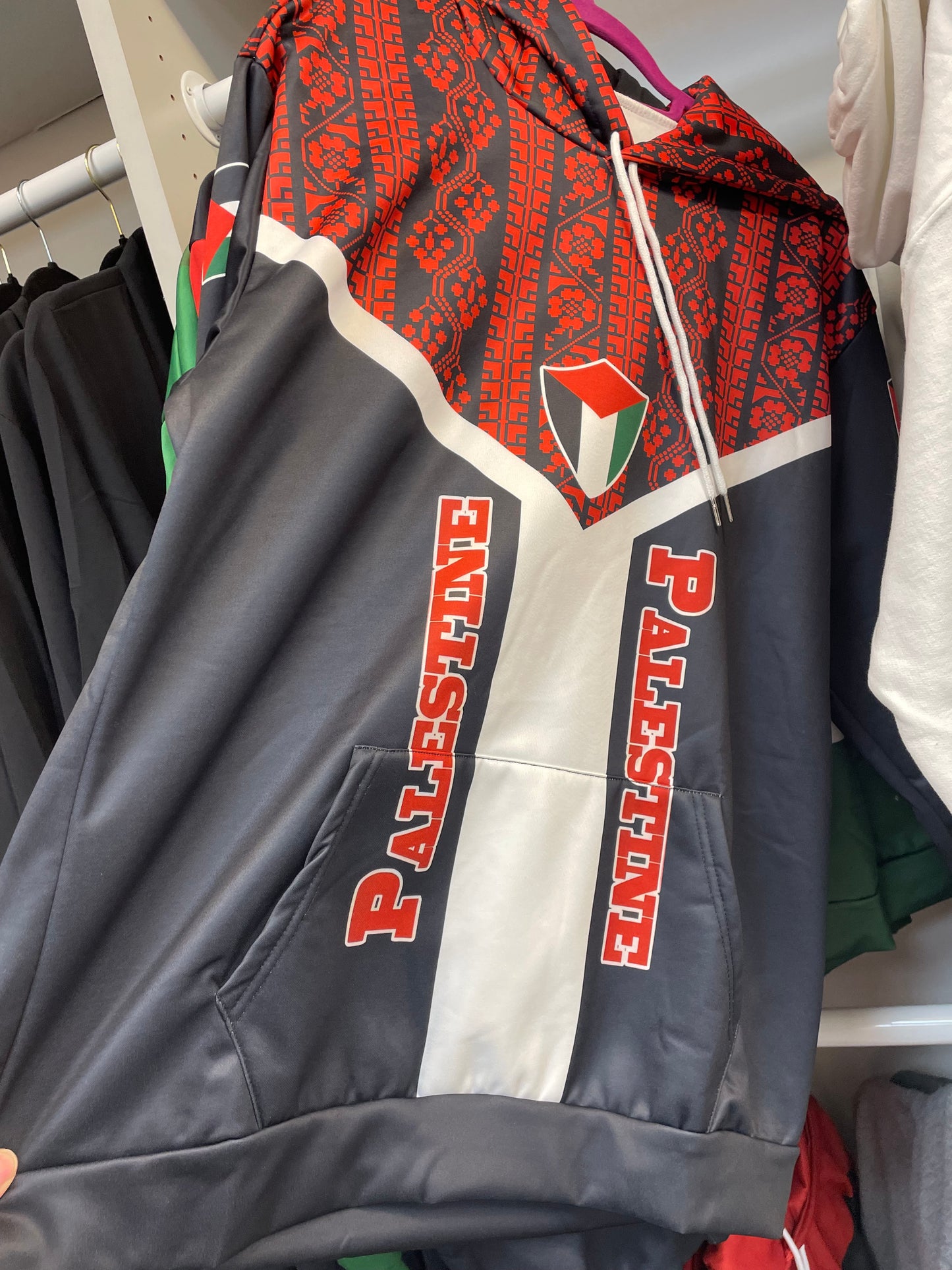 Authentic Palestinian Tatreez Print Hoodie - Unisex