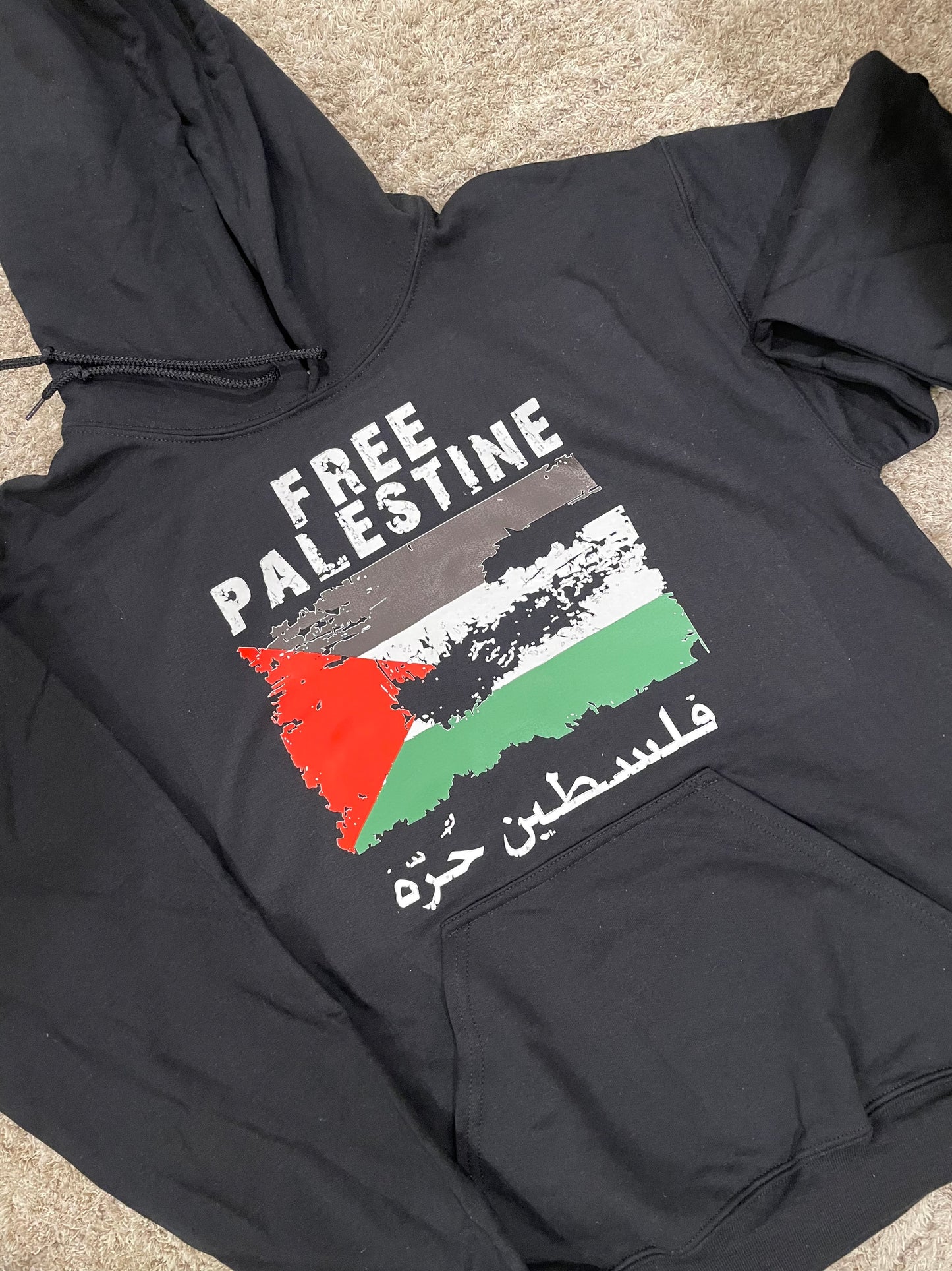 Distressed Free Palestine Hoodie