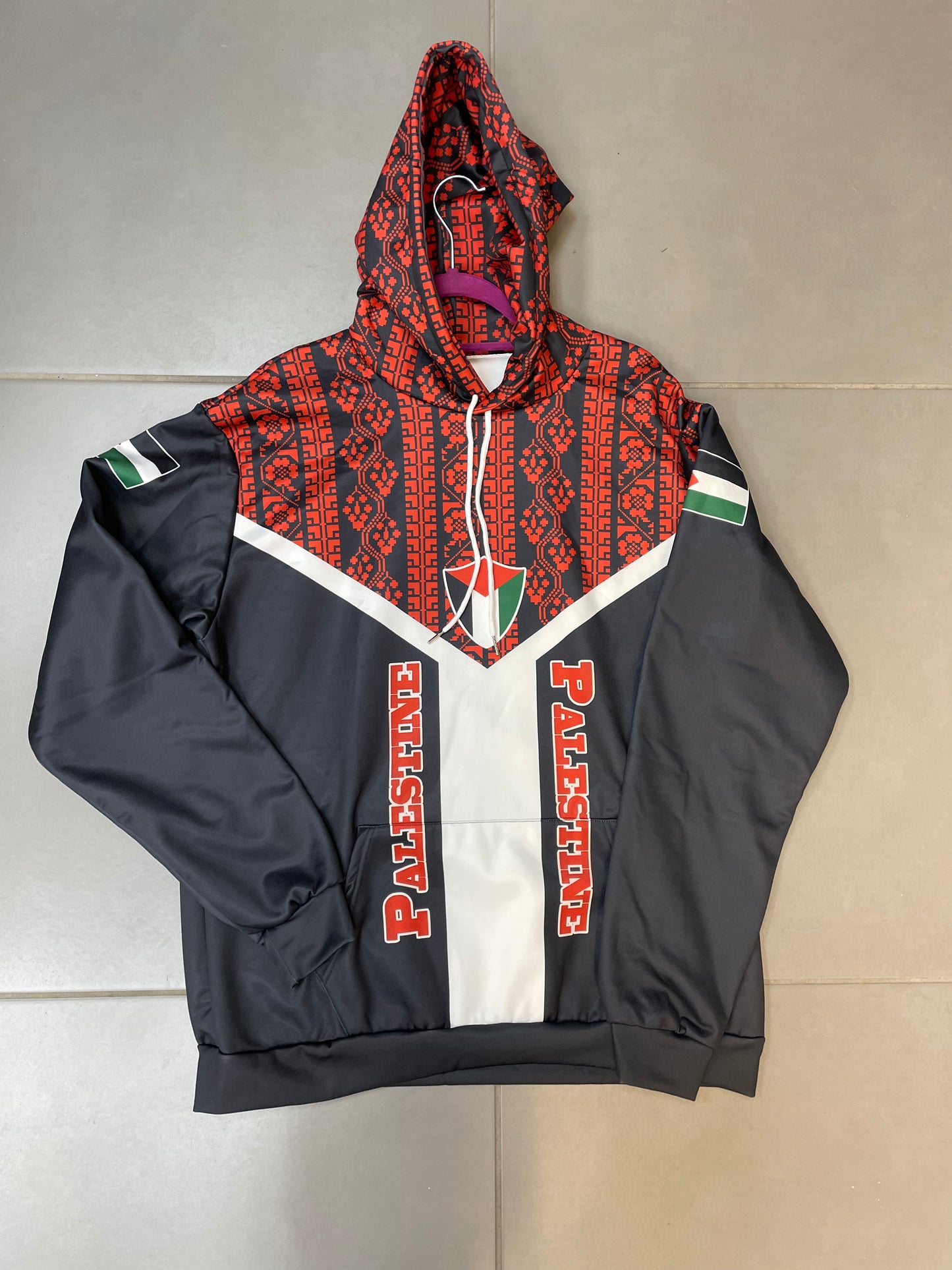 Authentic Palestinian Tatreez Print Hoodie - Unisex