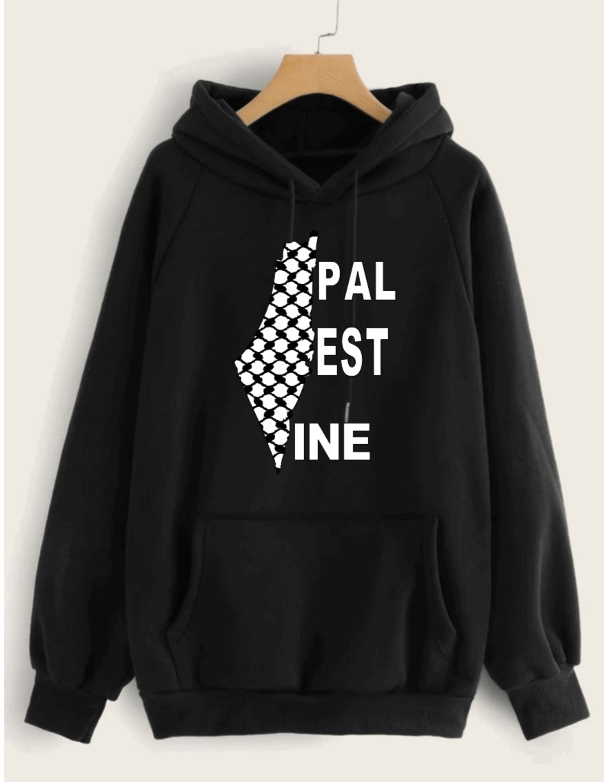 Palestine Kuffiyeh Map Hoodie