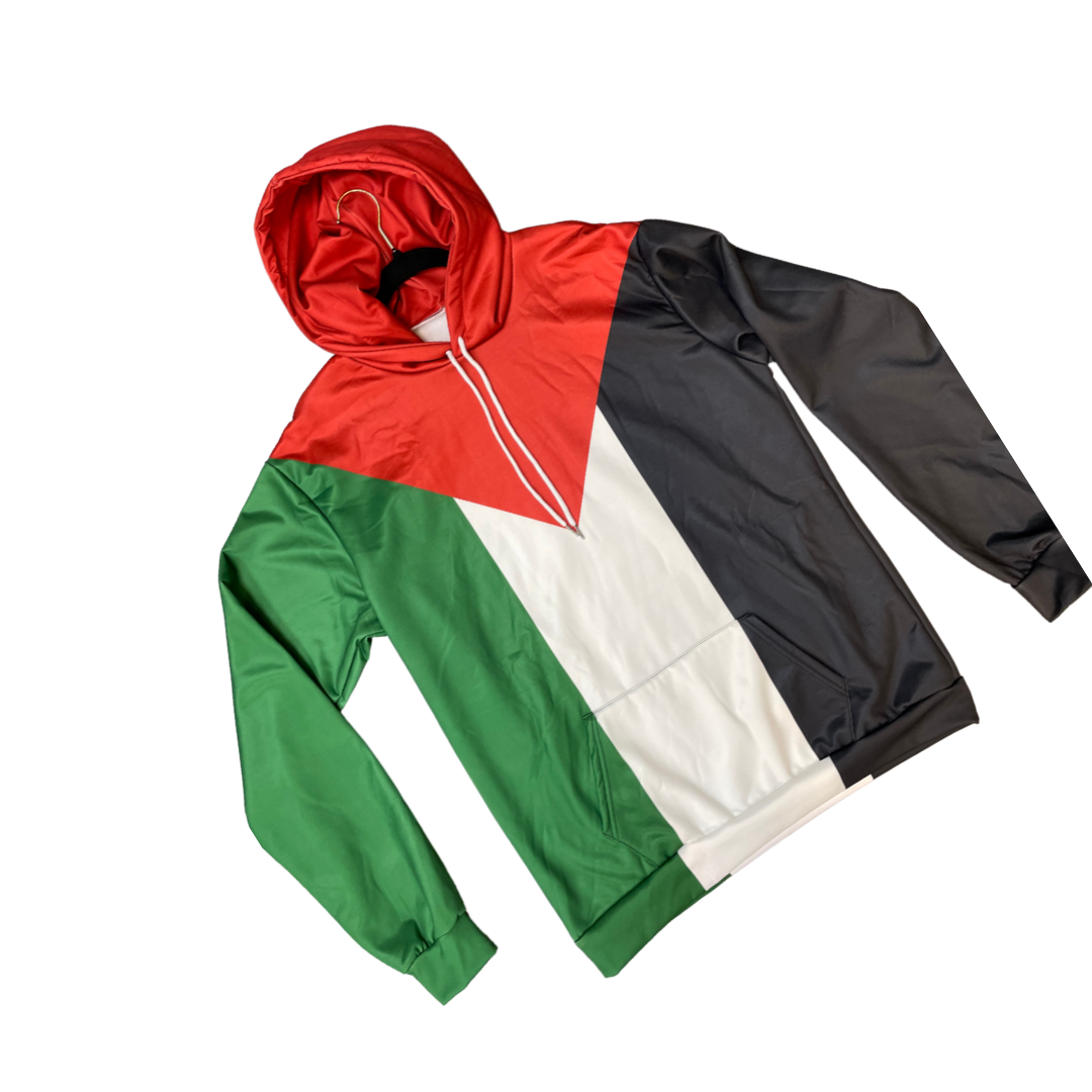 Palestinian Flag Polyester Hoodie - Unisex