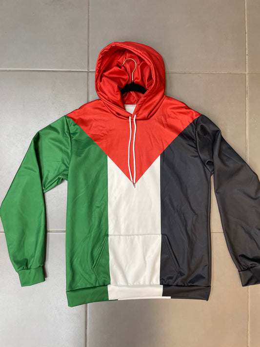 Palestine flag print design hoodie