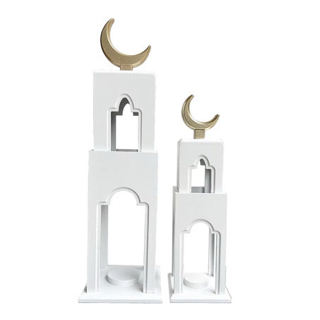 Ramadan White and Gold wooden Minaret / Masjid  two sizes available