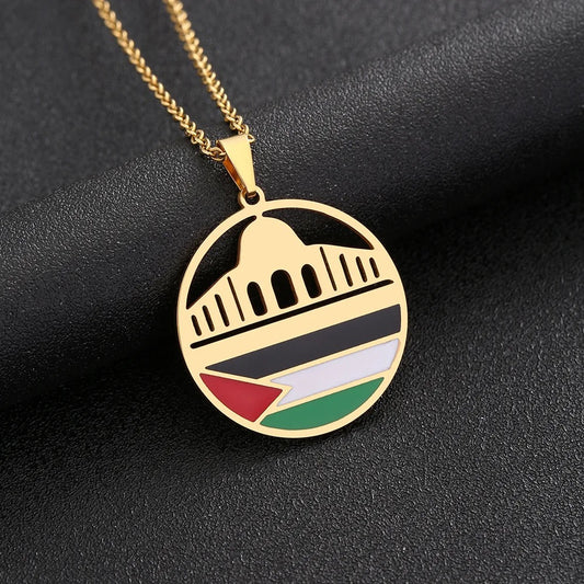 GOLD Palestine necklace Masjid Aqsa