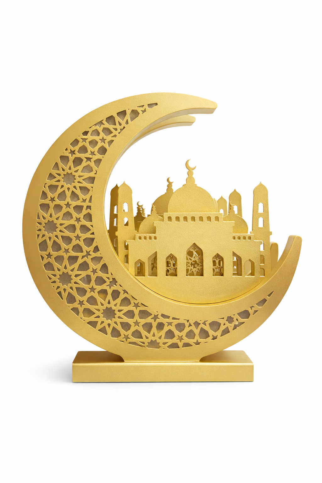 Wooden Ramadan Crescent &amp; Mosque LED Decor (35 cm)