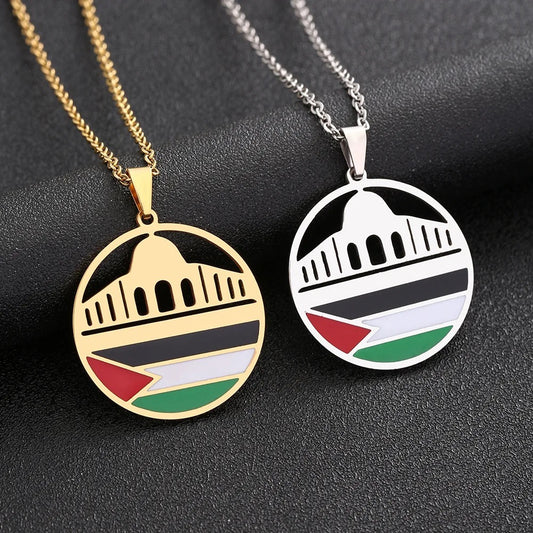 Authentic Masjid Al-Aqsa Palestinian Flag Necklace