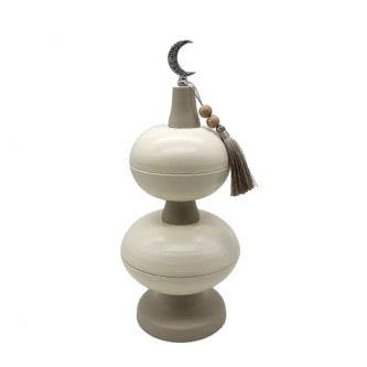 White Metal Ramadan Crescent Finial Decor (2 Sizes)