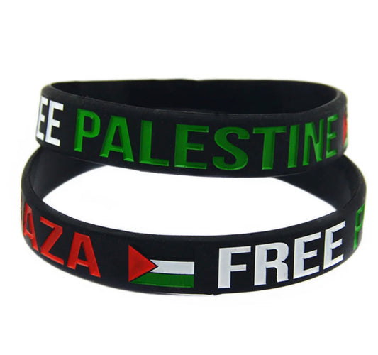 Free Palestine save Gaza rubber bracelets