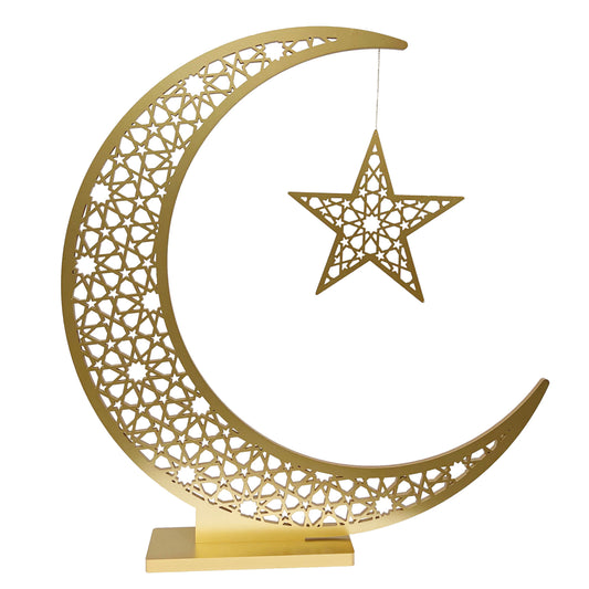 Ramadan crescent moon (four feet) Color : Gold