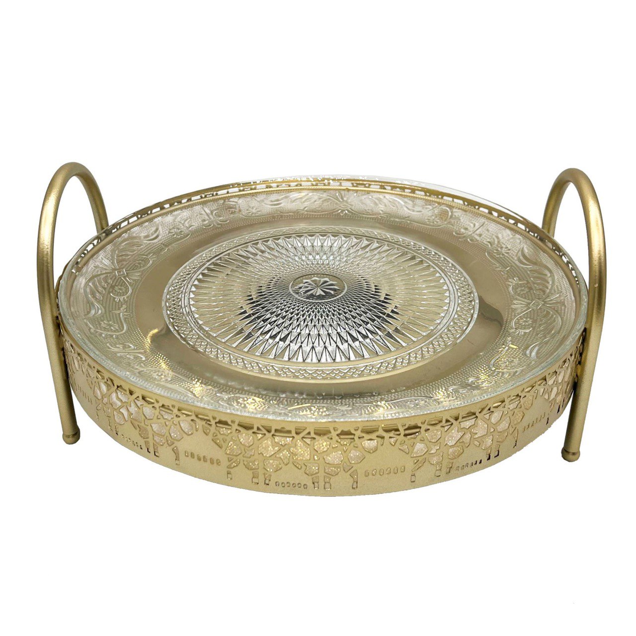 Gold LED Lit Glass Tray